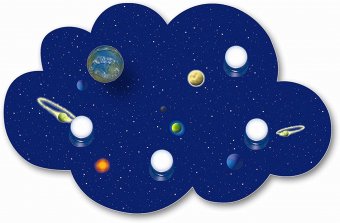 Plafoniera Waldi Cloud Space Blue, lemn