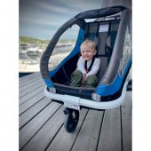 RemorcÄƒ biciclete Hamax pentru copii Traveller Petrol Blue / Grey